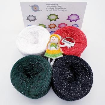 Preview: Lady Dee's Bobbelinis Weihnachtsedition 2019 (4 x 50g) + Anleitung Sternendecke