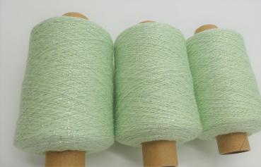 Glitzer Beilaufgarn Mint/Silber  -  3000m - (Packung)
