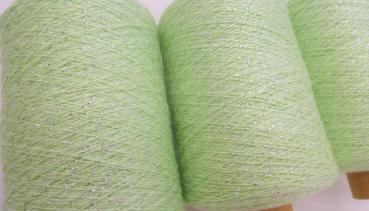 Preview: Glitzer Beilaufgarn Mint/Silber  -  3000m - (Packung)