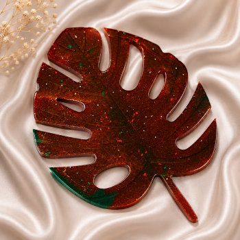 Großer Blatt-Untersetzer aus Epoxidharz