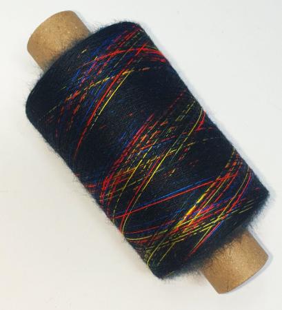 Zartes Regenbogen Beilaufgarn Multicolore-Black  - 2000m