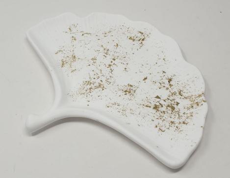Dekoschale, Schmuckschale (Ginko-Blatt)  aus Keramik