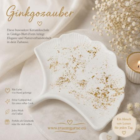 Dekoschale, Schmuckschale (Ginko-Blatt)  aus Keramik