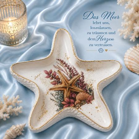 Preview: Kleine Dekoschale, Schmuckschale Seestern aus Keramik