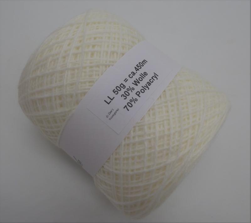 Woll-Acryl-Gemisch - Wollweiß - 50g - 450m
