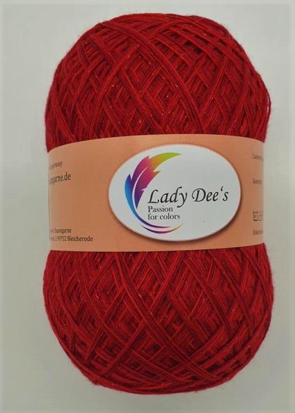 6 x Weihnachtsstern mit Salsa Red  Glitzer (132) - 300g (Fädigkeit nach Wahl)