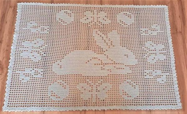 Häkelanleitung Filetdeckchen "Osterhasi" von Lady Dee's Traumgarne