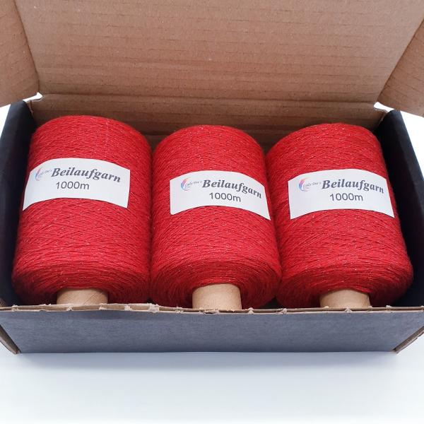 Glitzer Beilaufgarn Salsa Red-  3000m - (Packung)