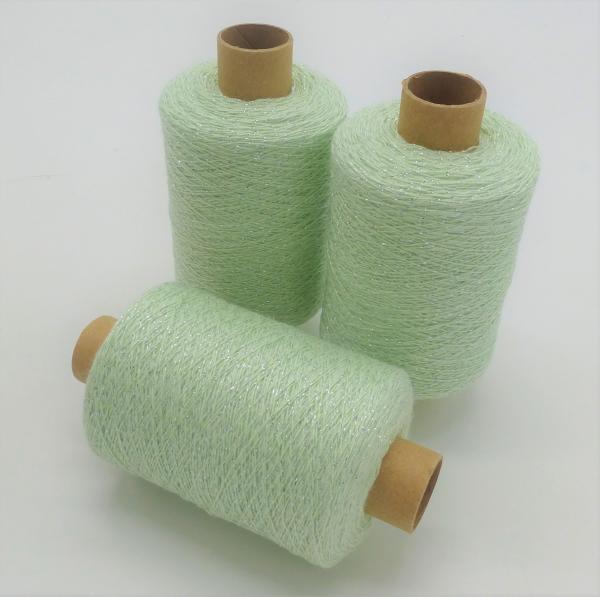 Glitzer Beilaufgarn Mint/Silber  -  3000m - (Packung)