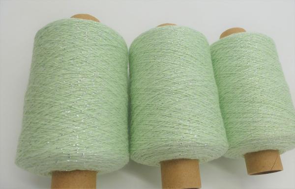 Glitzer Beilaufgarn Mint/Silber  -  3000m - (Packung)