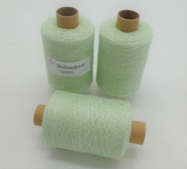 Glitzer Beilaufgarn Mint/Silber  -  3000m - (Packung)