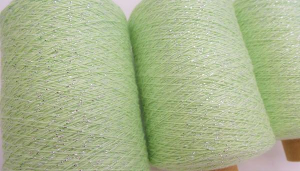 Glitzer Beilaufgarn Mint/Silber  -  3000m - (Packung)
