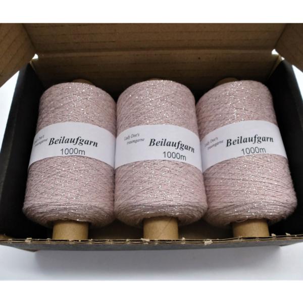 Glitzer Beilaufgarn Flieder-Silber - 3000m - (Packung)