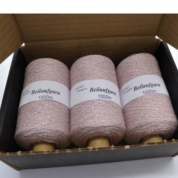 Glitzer Beilaufgarn Flieder-Silber - 3000m - (Packung)