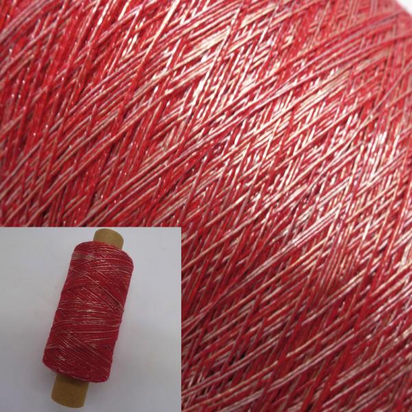Beilauffaden - Rot-Silber Glanz  - 500m