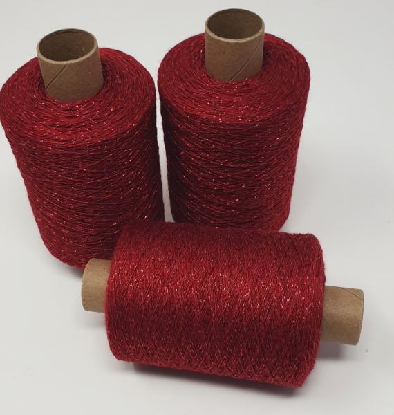 Glitzer Beilaufgarn Beere/Red -  3000m - (Packung)