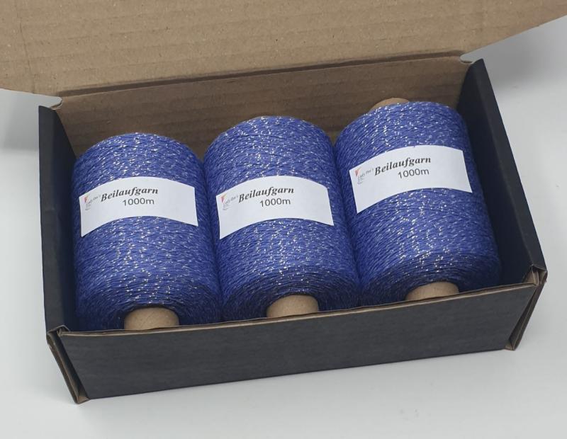 Glitzer Beilaufgarn Violett/Silber -  3000m - (Packung)