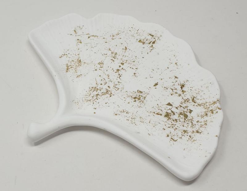 Dekoschale, Schmuckschale (Ginko-Blatt)  aus Keramik
