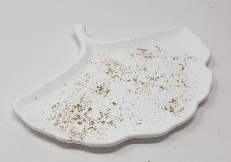 Dekoschale, Schmuckschale (Ginko-Blatt)  aus Keramik
