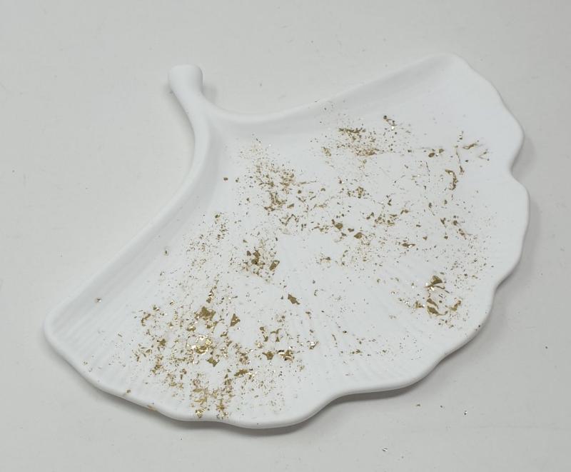 Dekoschale, Schmuckschale (Ginko-Blatt)  aus Keramik